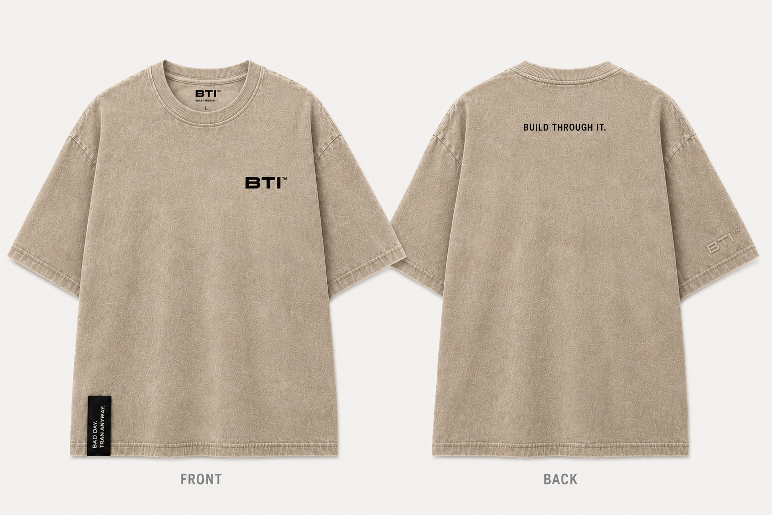 BTI Vintage Oversized Tee - Sand