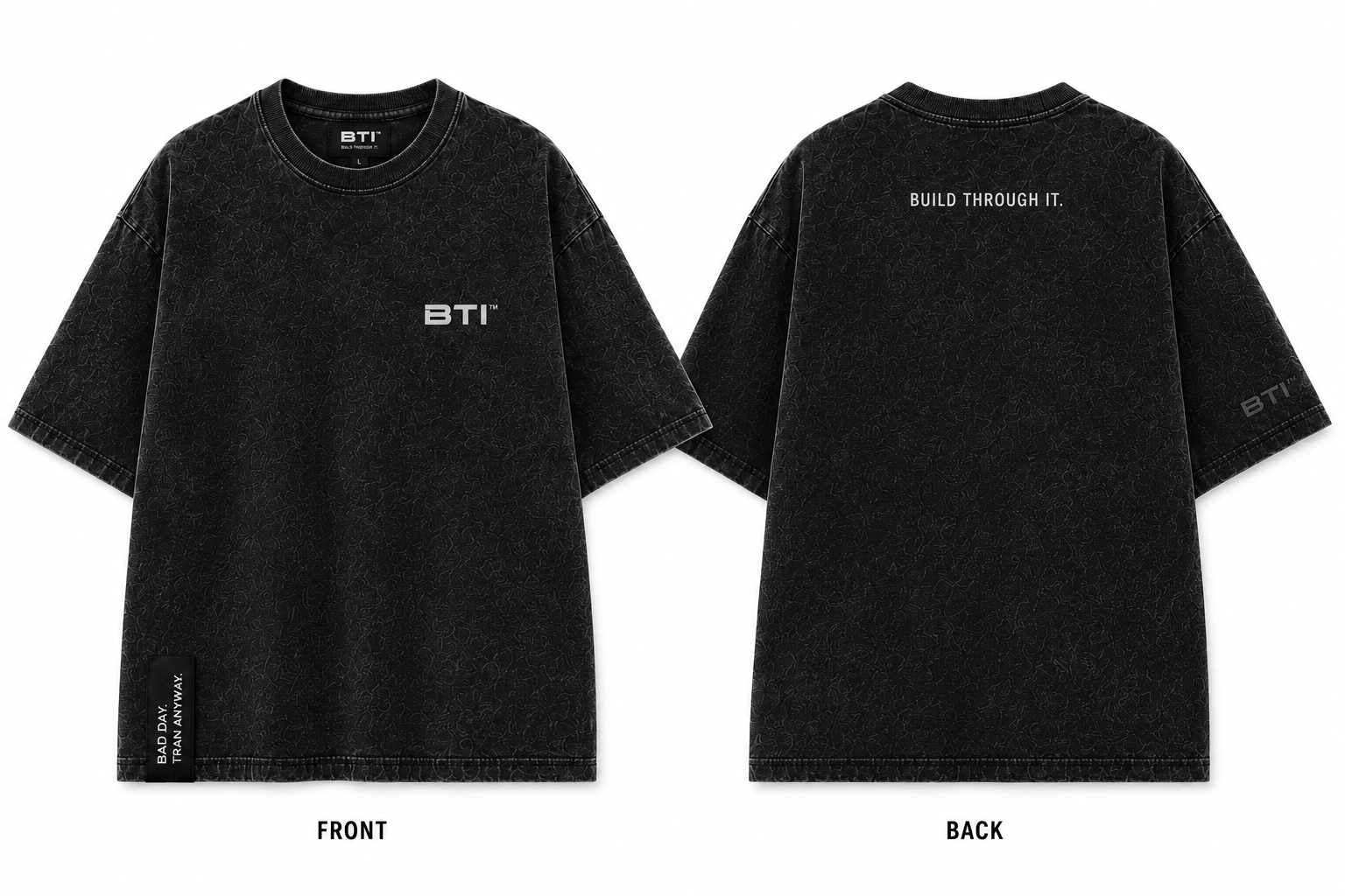 BTI Vintage Oversized Tee - Acid Black