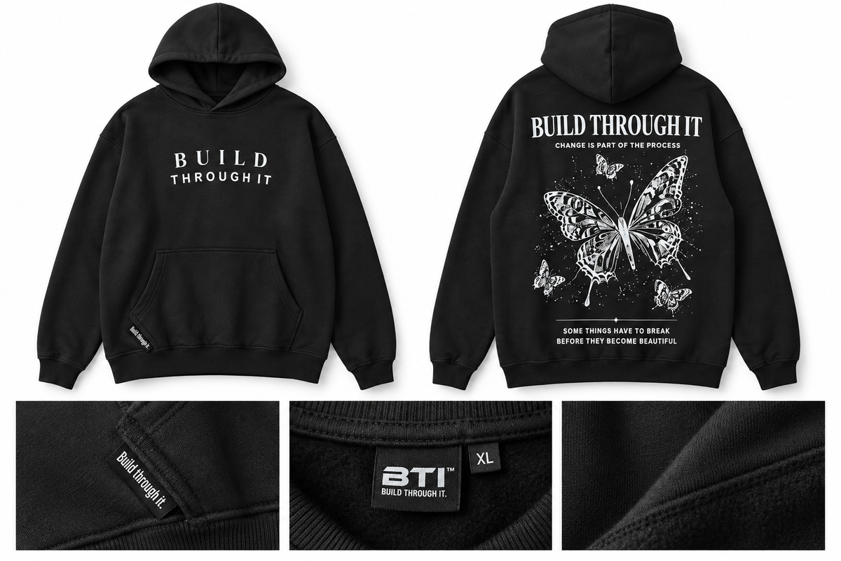 Oversized Butterfly hoodie - BLACK